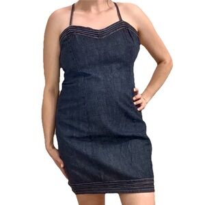 Summer Dress Blue Denim Old Navy Women's Racer Back Spaghetti Strap Size 12